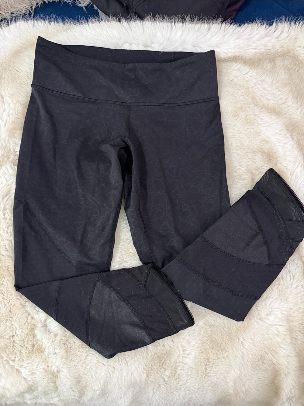 lululemon athletica Black High-Rise Leggings with Mesh Panels